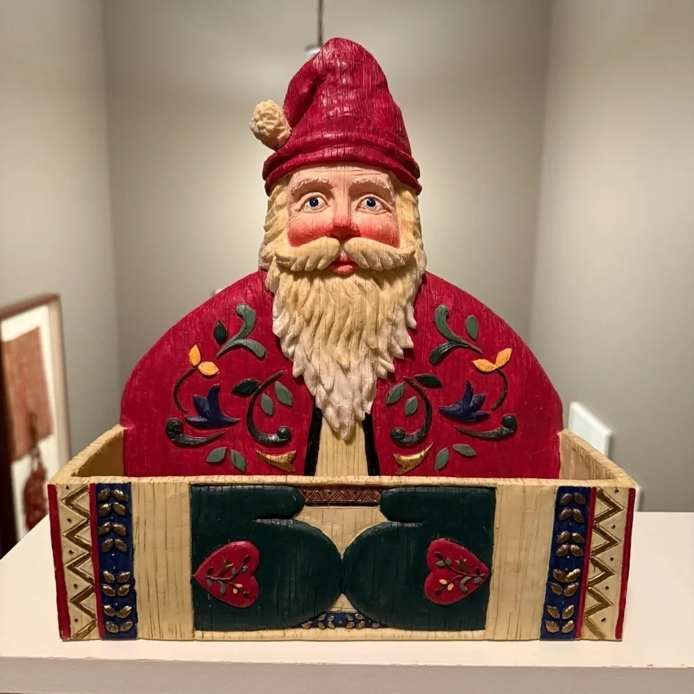 Christmas Santa Card Holder Holiday Renovators Supply Resin Textured Home Decor